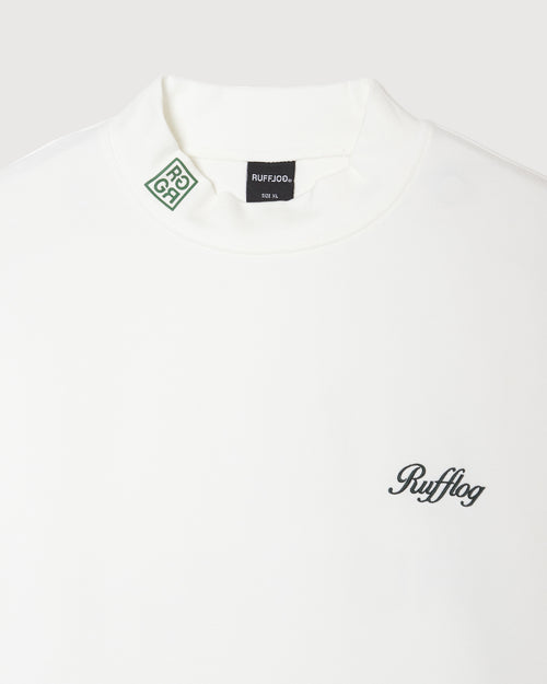 SQUARE LOGO S/S MOCK NECK TEE WHITE
