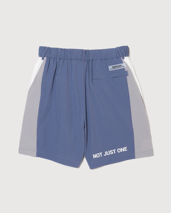 MULTI COLOR NYLON TRACK SHORTS BLUE