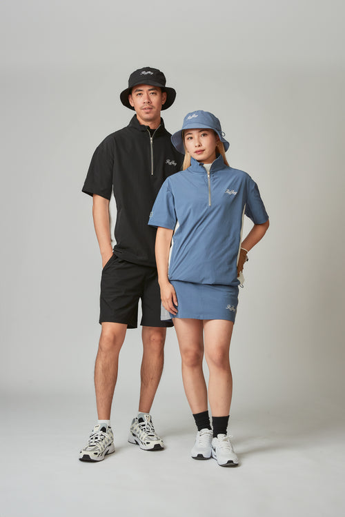 MULTI COLOR NYLON TRACK SKIRT BLUE