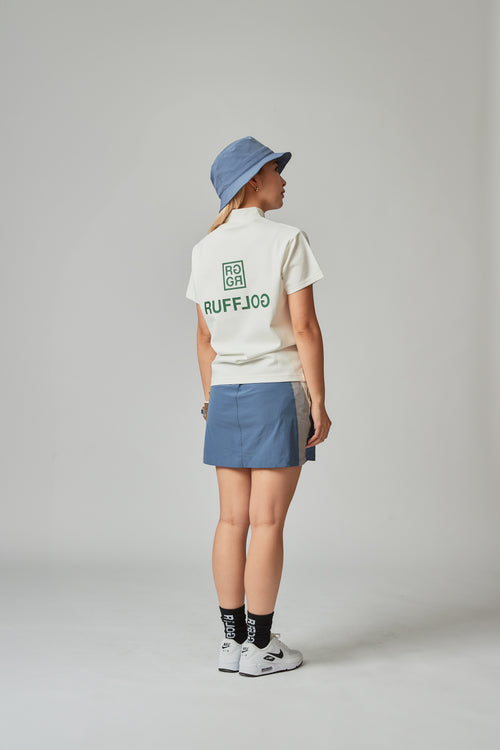 MULTI COLOR NYLON TRACK SKIRT BLUE
