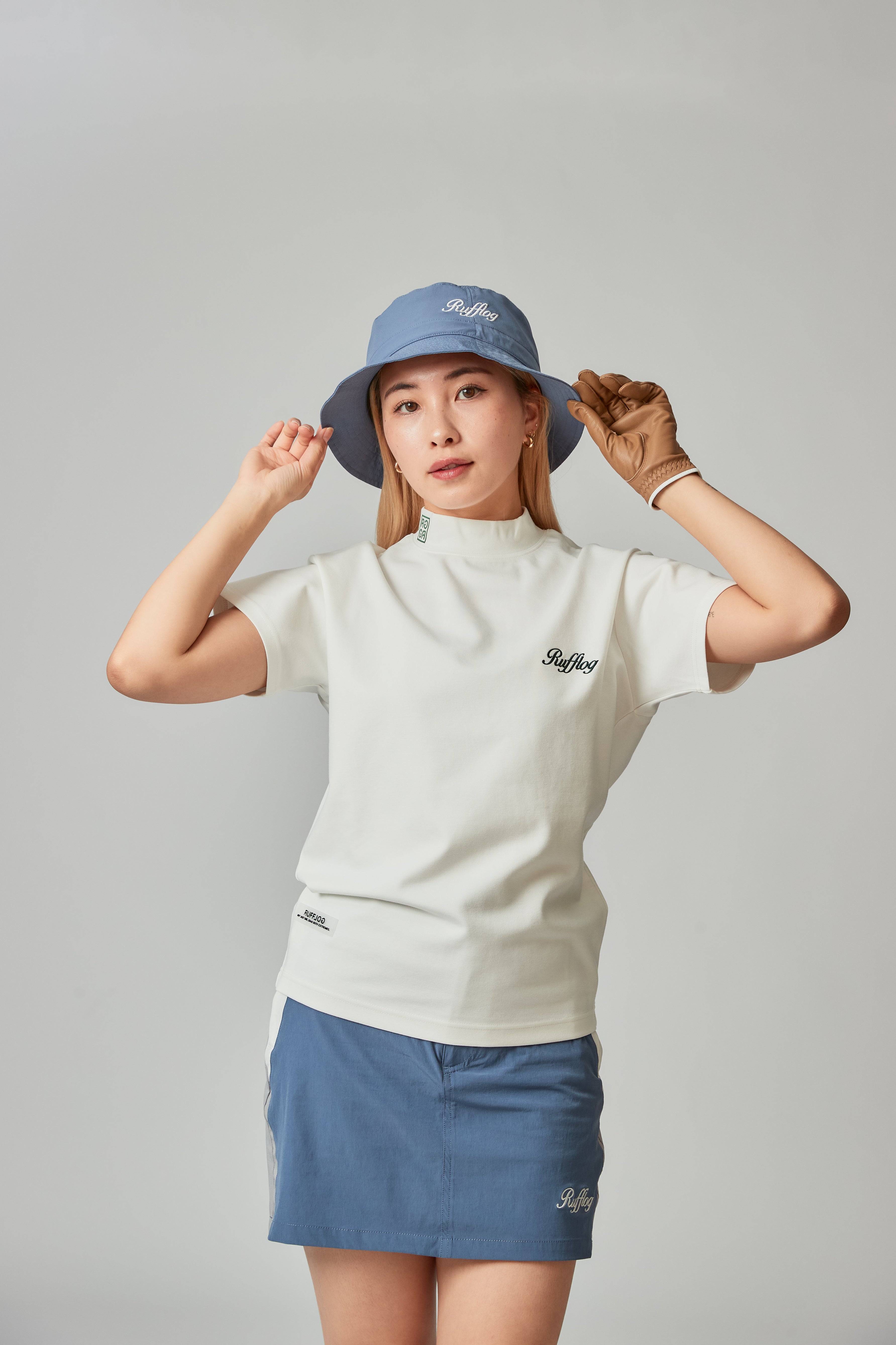 レディースウェア RUFFLOG SQUARE RG LOGO MOCK TEE WOMENs S SQUARE LOGO S/S MOCK NECK TEE WHITE – RUFFLOG