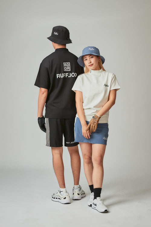 SQUARE LOGO S/S MOCK NECK TEE WHITE