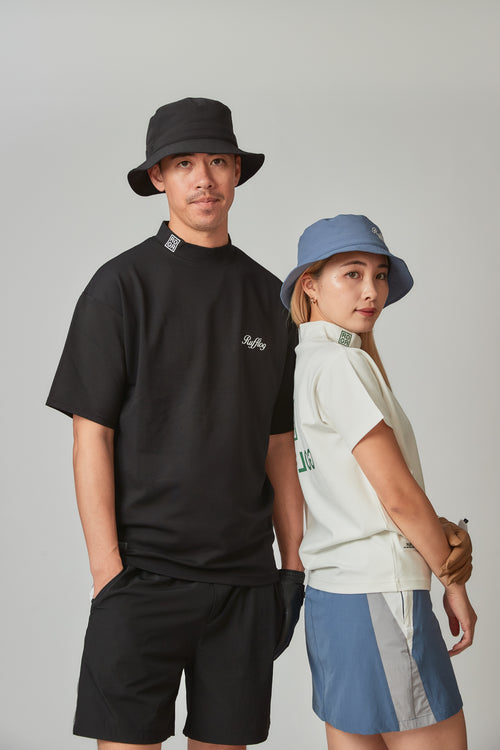 SQUARE LOGO S/S MOCK NECK TEE WHITE
