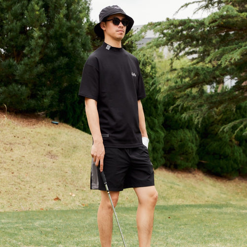 MULTI COLOR NYLON TRACK SHORTS BLACK