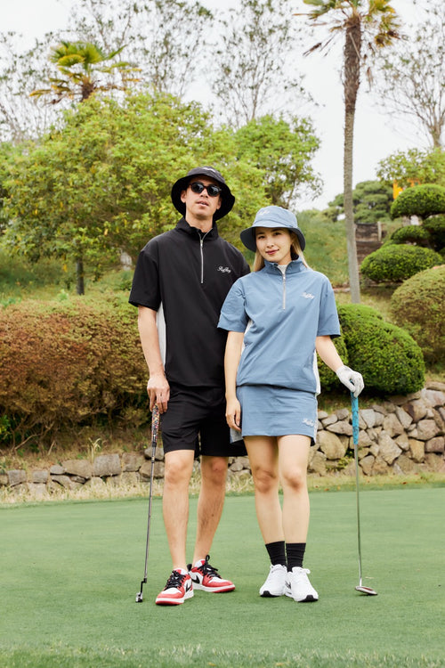 MULTI COLOR NYLON TRACK SKIRT BLUE
