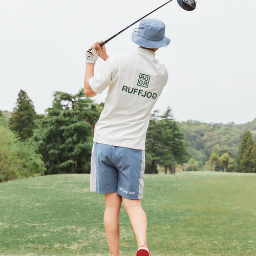 SQUARE LOGO S/S MOCK NECK TEE WHITE