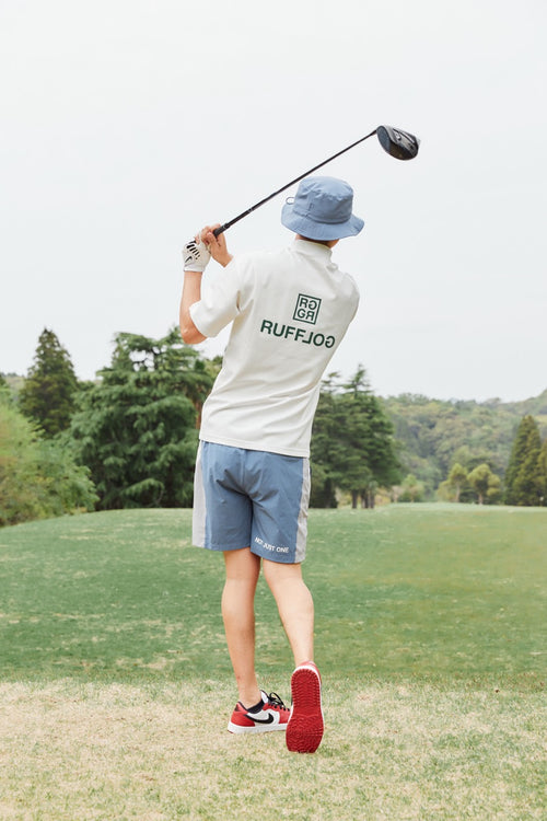 SQUARE LOGO S/S MOCK NECK TEE WHITE