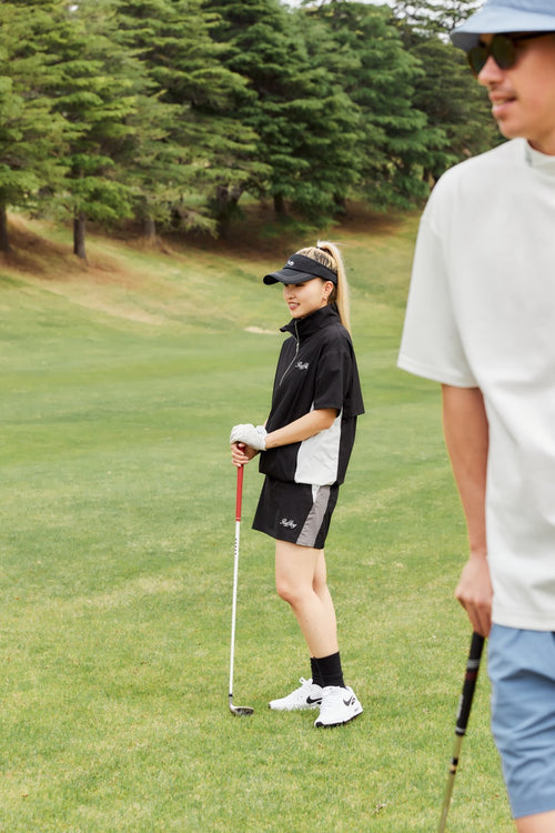 MULTI COLOR NYLON TRACK SKIRT BLACK