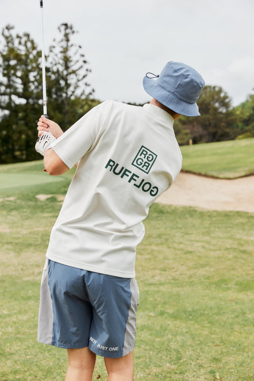 SQUARE LOGO S/S MOCK NECK TEE WHITE