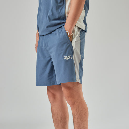 MULTI COLOR NYLON TRACK SHORTS BLUE