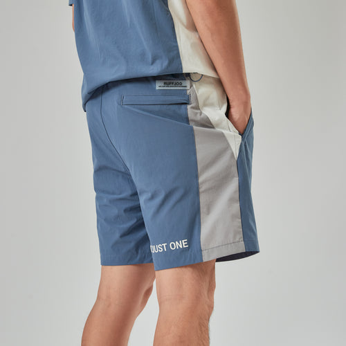 MULTI COLOR NYLON TRACK SHORTS BLUE