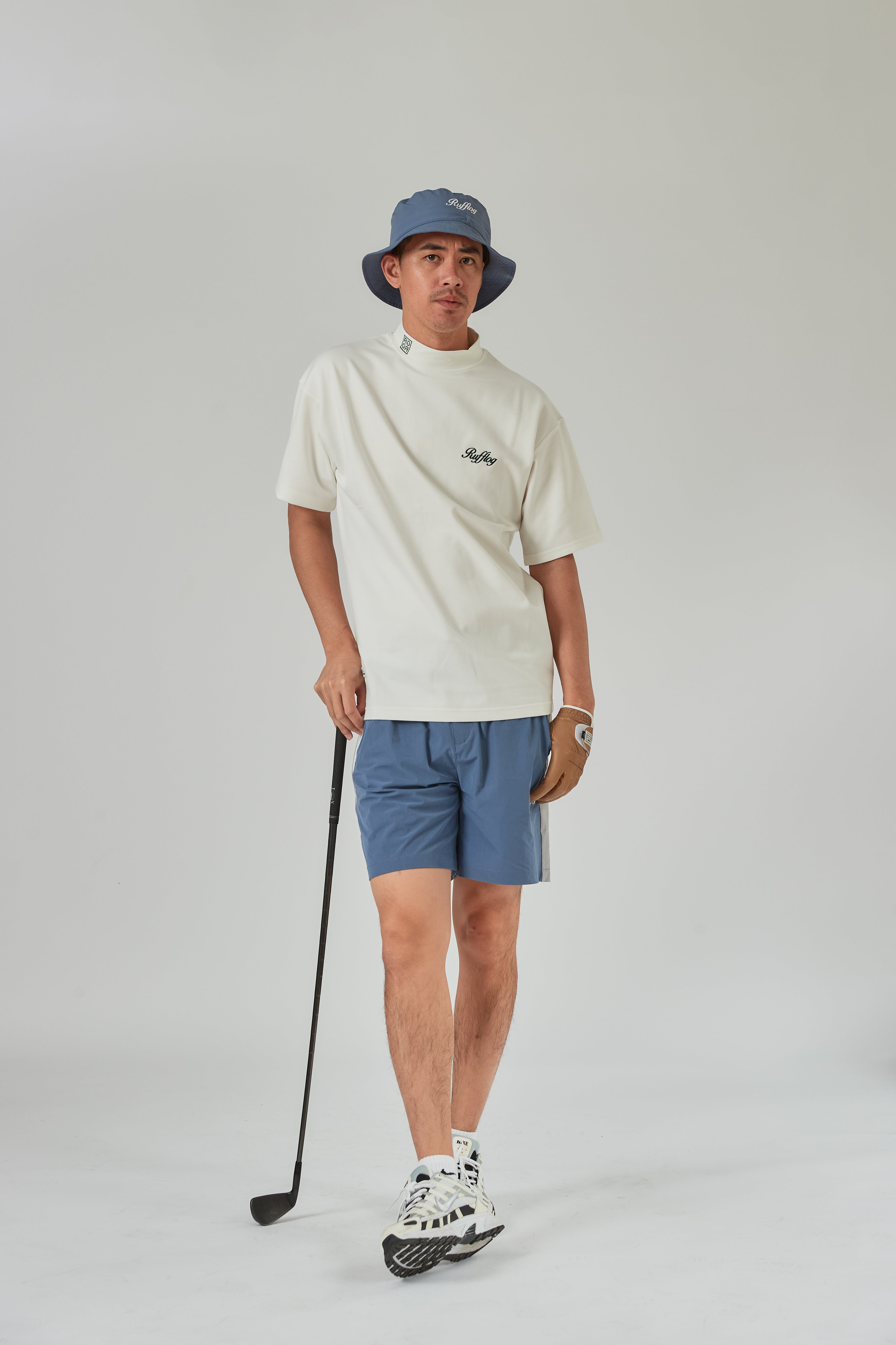 SQUARE LOGO S/S MOCK NECK TEE WHITE – RUFFLOG