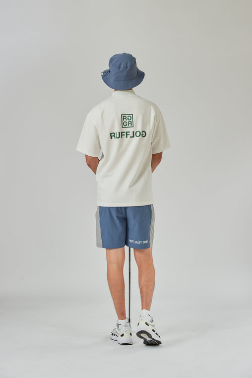 SQUARE LOGO S/S MOCK NECK TEE WHITE