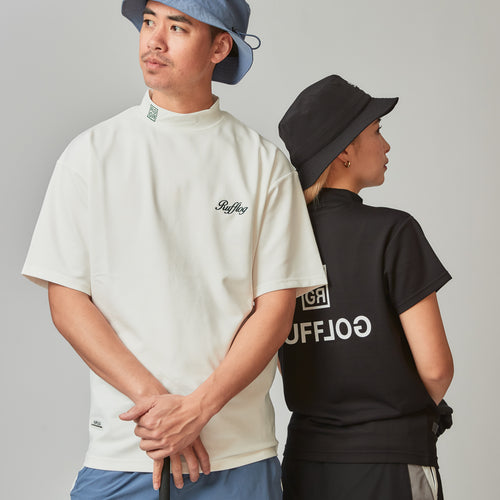 SQUARE LOGO S/S MOCK NECK TEE WHITE