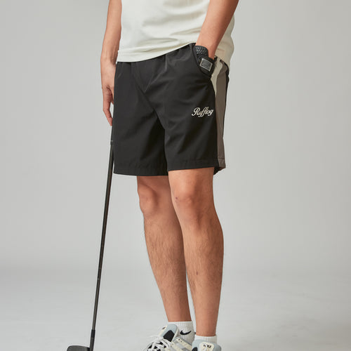 MULTI COLOR NYLON TRACK SHORTS BLACK