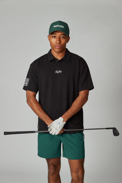 WARM R LOGO S/S POLO BLACK