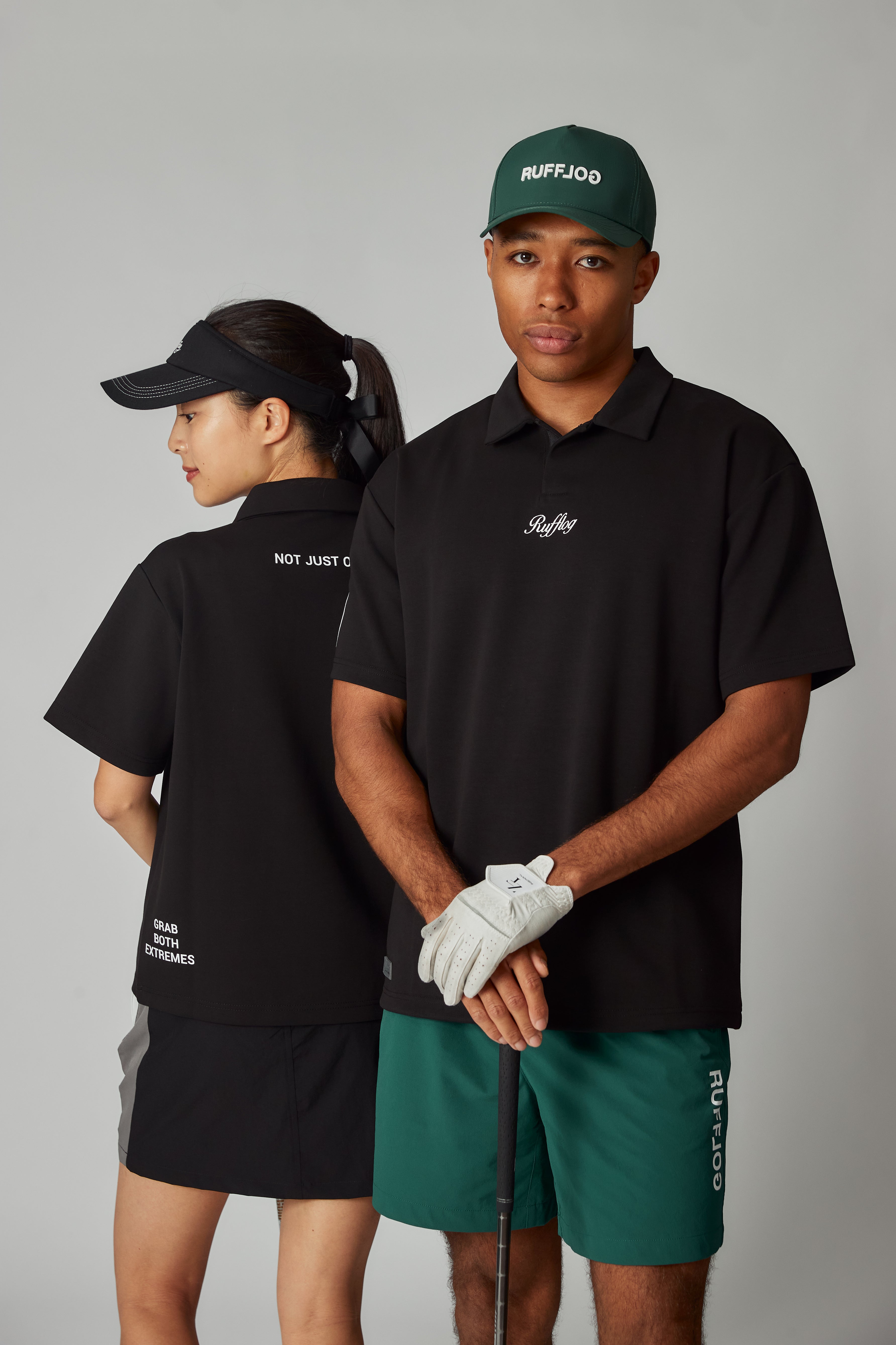 WARM R LOGO S/S POLO BLACK – RUFFLOG