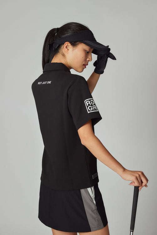 WARM R LOGO S/S POLO BLACK