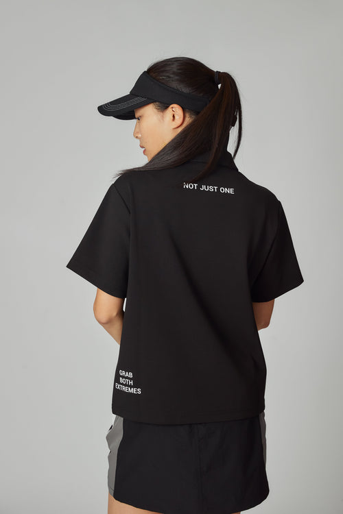 WARM R LOGO S/S POLO BLACK