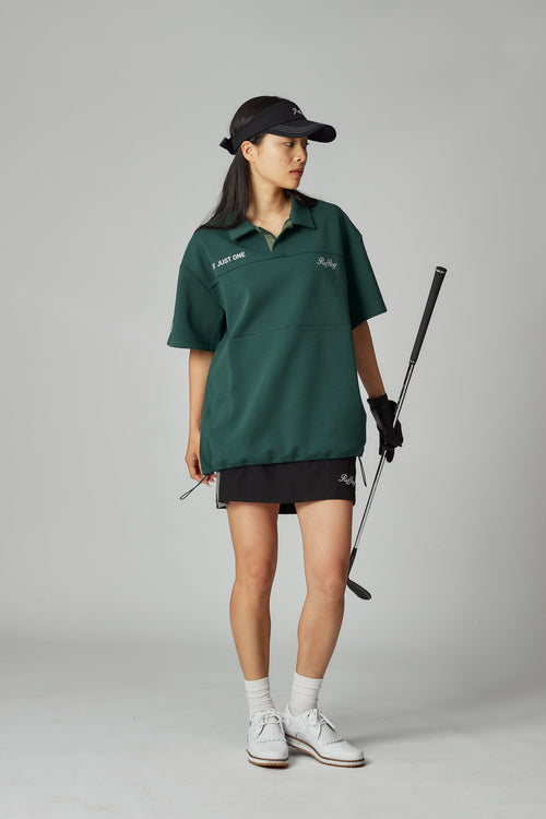 OVER SIZE SQUARE LOGO S/S POLO GREEN