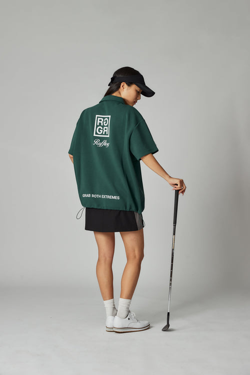 OVER SIZE SQUARE LOGO S/S POLO GREEN