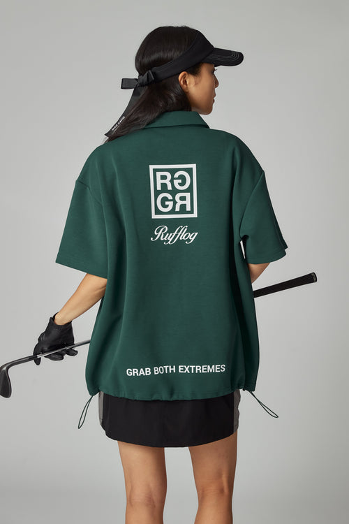 OVER SIZE SQUARE LOGO S/S POLO GREEN