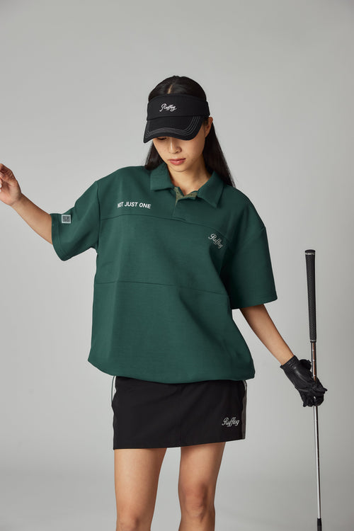 OVER SIZE SQUARE LOGO S/S POLO GREEN