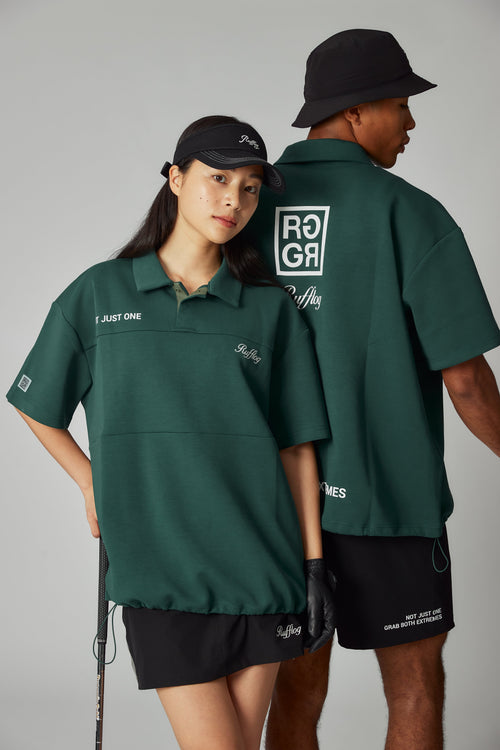 OVER SIZE SQUARE LOGO S/S POLO GREEN