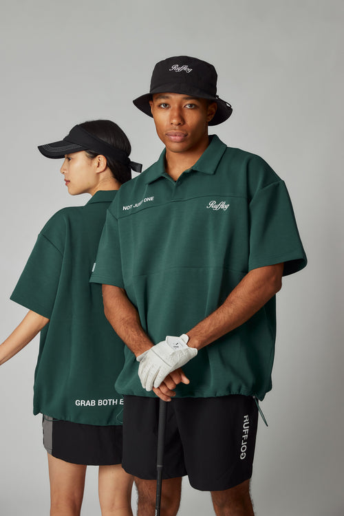 OVER SIZE SQUARE LOGO S/S POLO GREEN