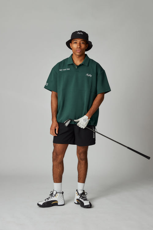 OVER SIZE SQUARE LOGO S/S POLO GREEN