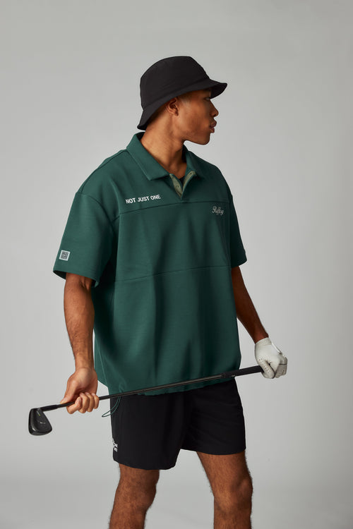 OVER SIZE SQUARE LOGO S/S POLO GREEN