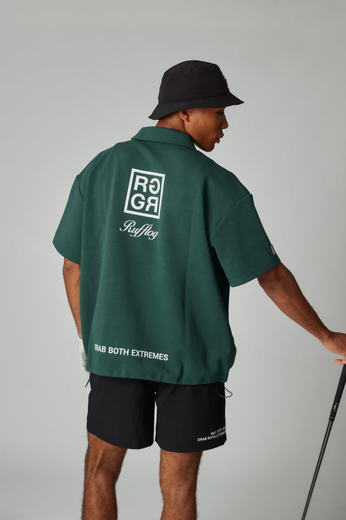 OVER SIZE SQUARE LOGO S/S POLO GREEN