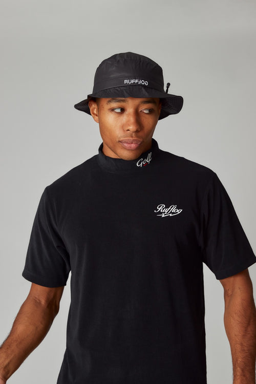 RUFFLOG×ELECTRIC BREATHABLE PILE MOCK NECK BLACK