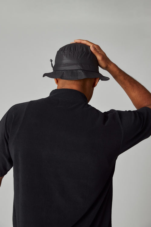 RUFFLOG×ELECTRIC BREATHABLE PILE MOCK NECK BLACK