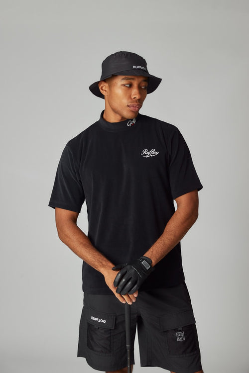 RUFFLOG×ELECTRIC BREATHABLE PILE MOCK NECK BLACK