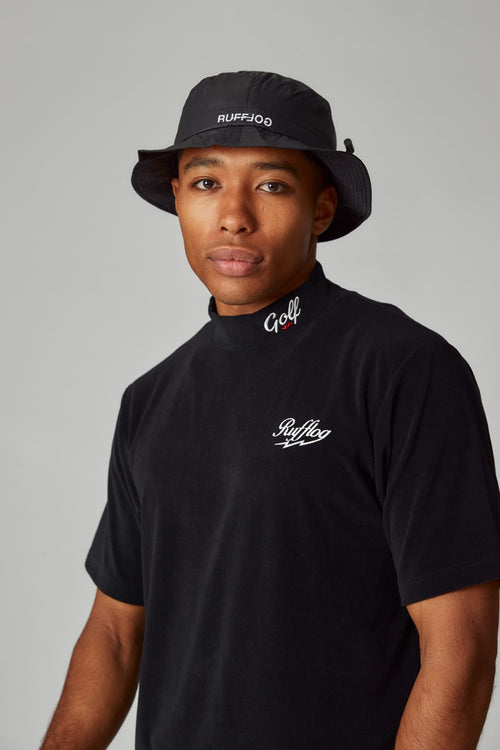 RUFFLOG×ELECTRIC BREATHABLE PILE MOCK NECK BLACK