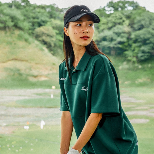 OVER SIZE SQUARE LOGO S/S POLO GREEN