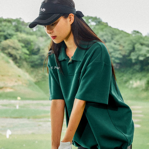 OVER SIZE SQUARE LOGO S/S POLO GREEN