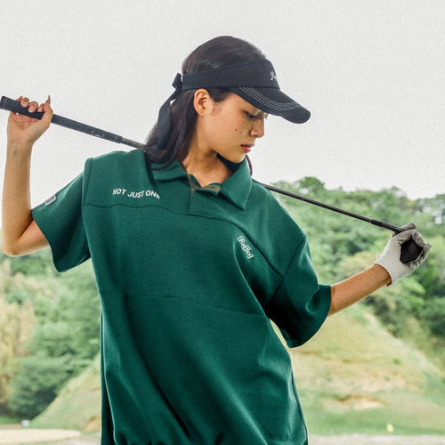 OVER SIZE SQUARE LOGO S/S POLO GREEN