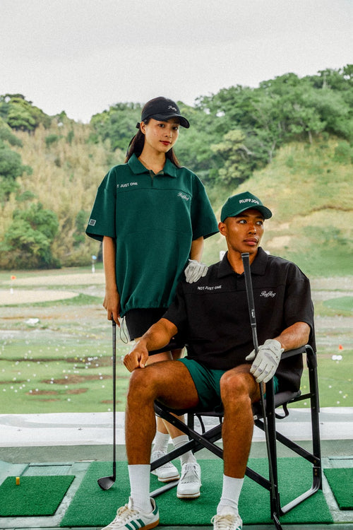 OVER SIZE SQUARE LOGO S/S POLO GREEN