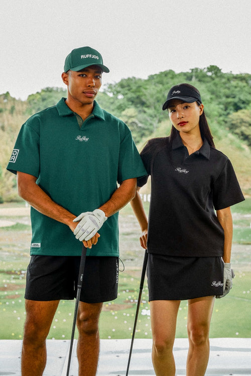 WARM R LOGO S/S POLO BLACK