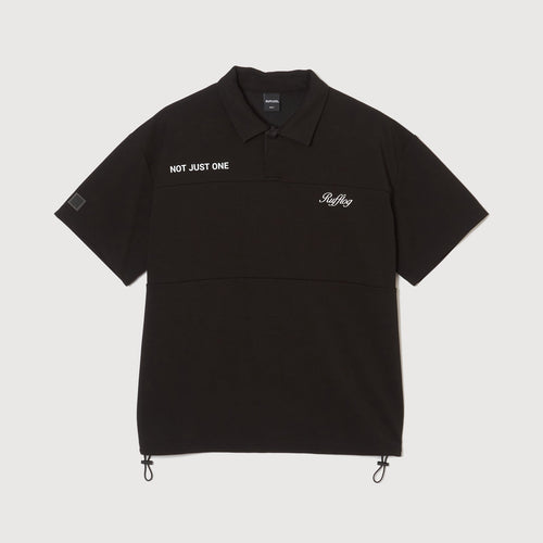 OVER SIZE SQUARE LOGO S/S POLO BLACK