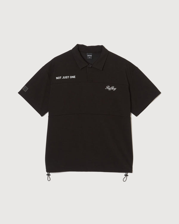 OVER SIZE SQUARE LOGO S/S POLO BLACK