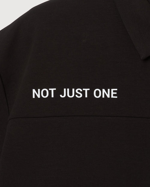 OVER SIZE SQUARE LOGO S/S POLO BLACK