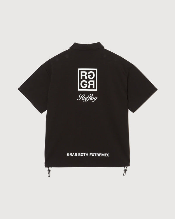 OVER SIZE SQUARE LOGO S/S POLO BLACK