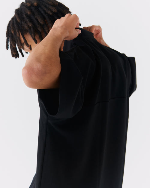 LG Cardboard Knit S/S MOCK NECK BLACK