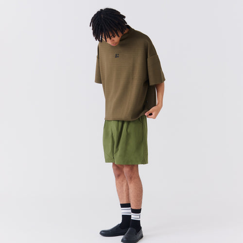 LG Cardboard Knit S/S MOCK NECK KHAKI