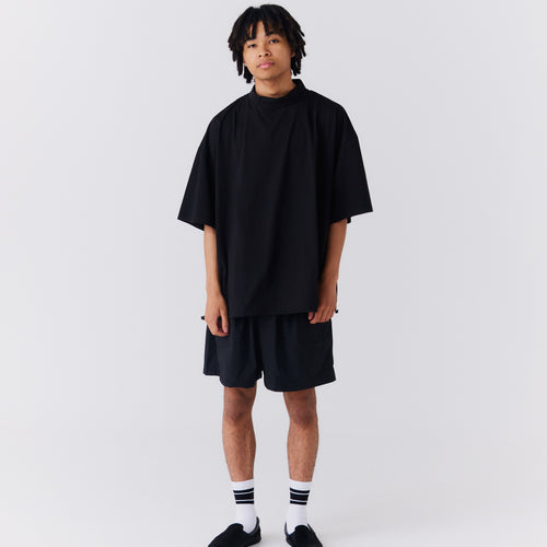 OG Embroidery S/S MOCK NECK BLACK