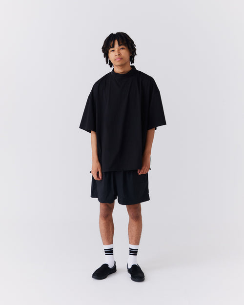 OG Embroidery S/S MOCK NECK BLACK