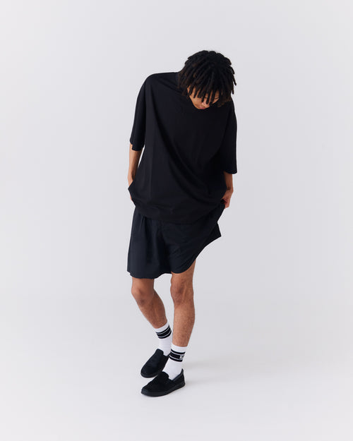 OG Embroidery S/S MOCK NECK BLACK
